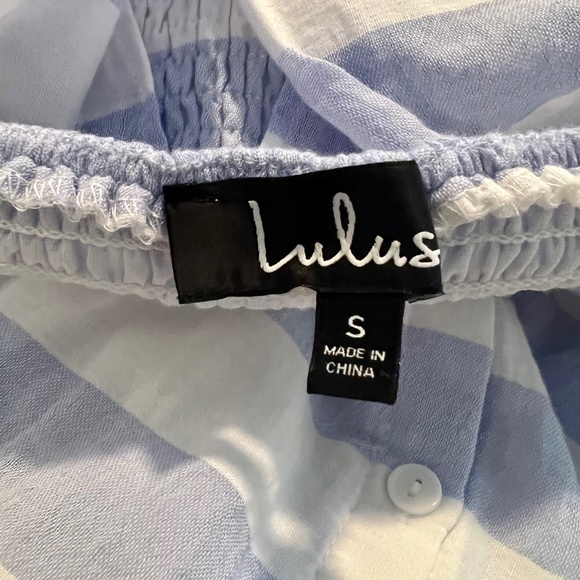 Lulu's Transatlantic Voyage Blue and Ivory Striped Midi Dress Size S - Picture 8 of 8